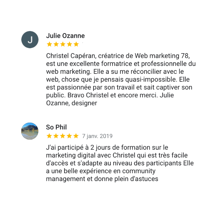 avis google 5 étoiles marketing digital