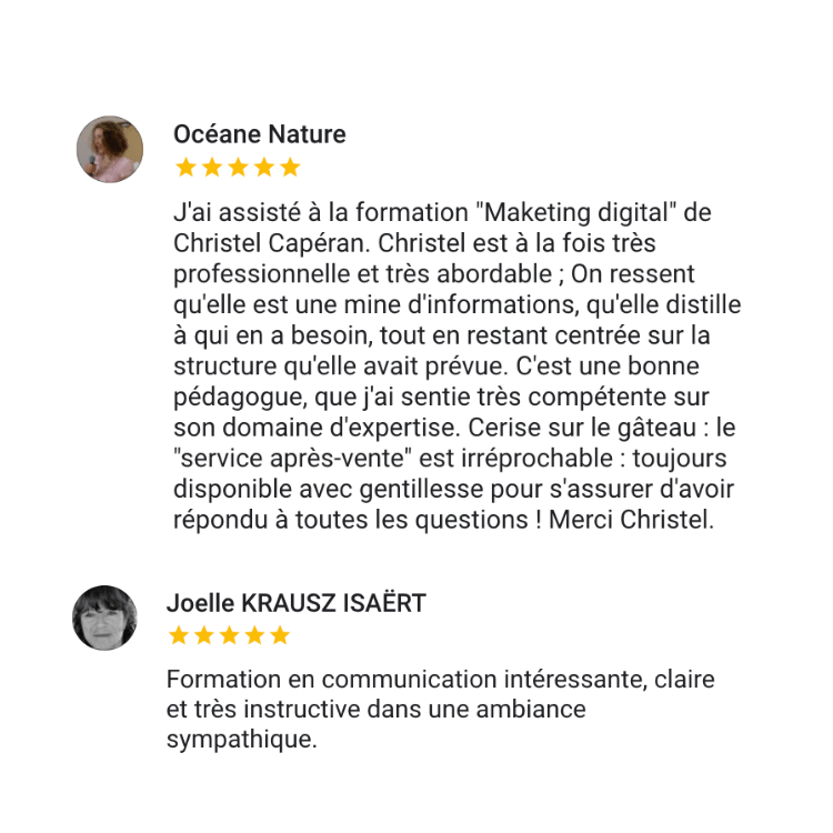 avis google 5 étoiles formation numérique